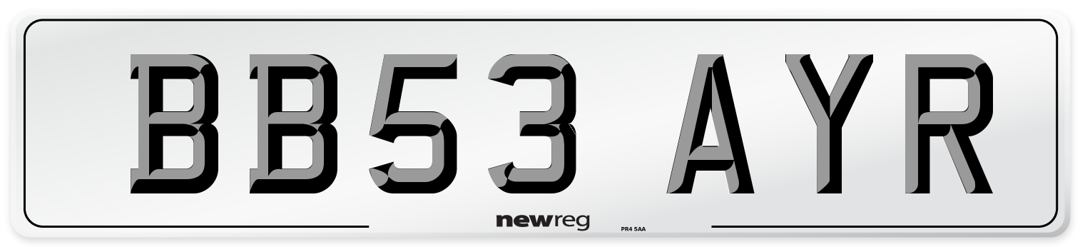 BB53 AYR Number Plate from New Reg